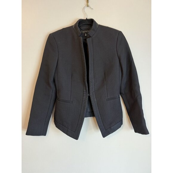 Rag & Bone Waverly Blazer w Sheep Leather Trim Black Sz 0 [jb] - Picture 8 of 12